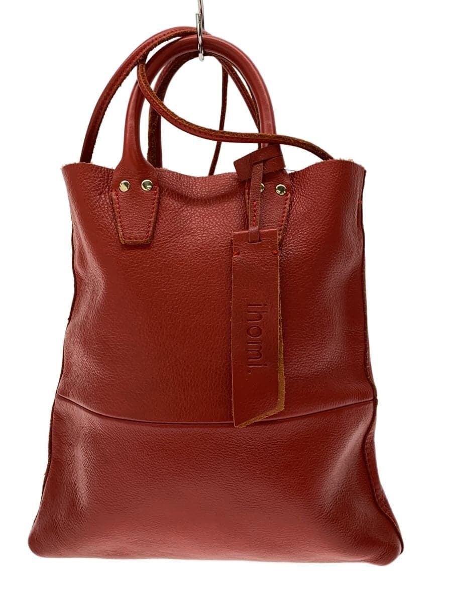 ihomi Tote Bag Leather RED Solid