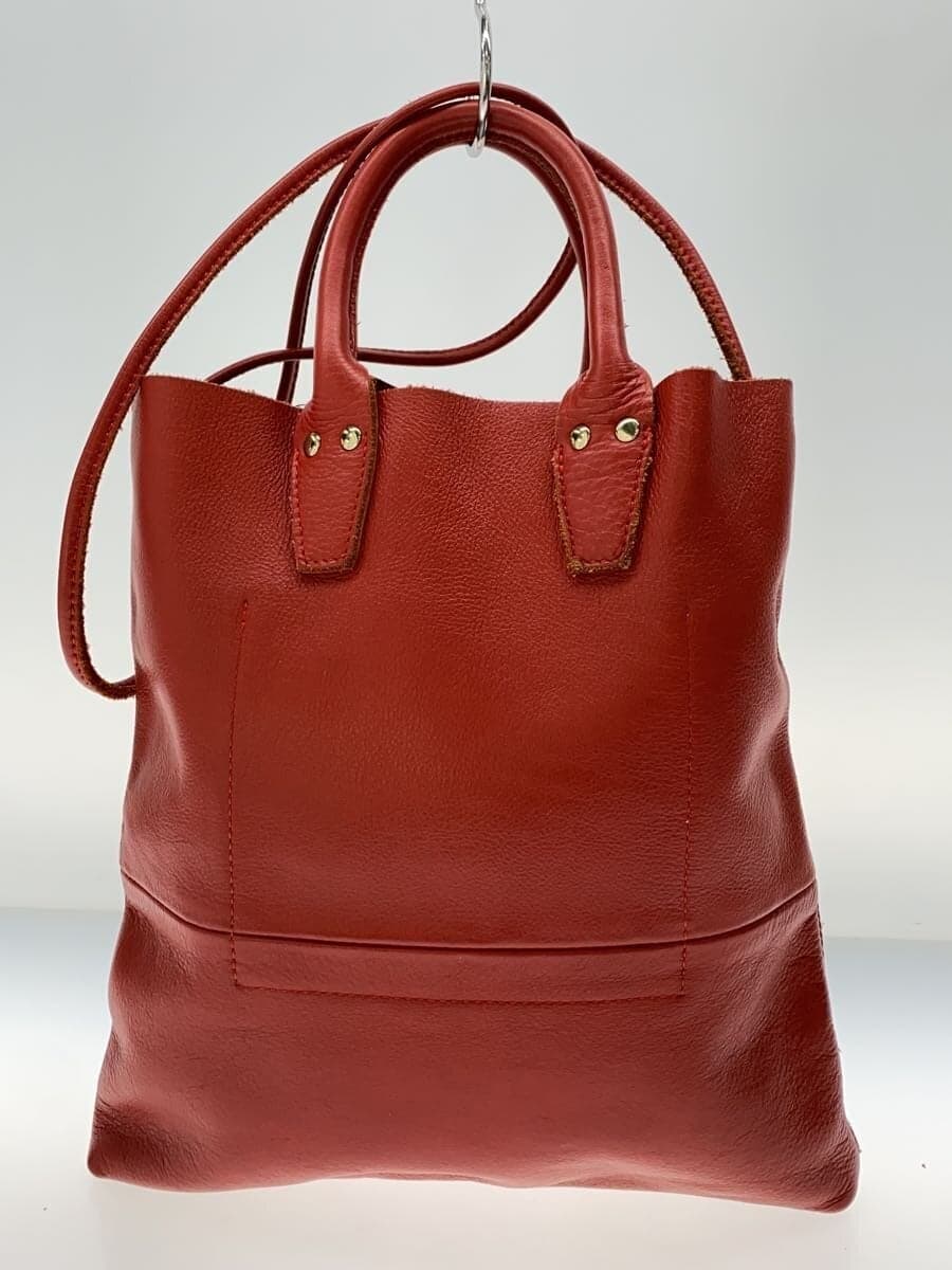 ihomi Tote Bag Leather RED Solid 3