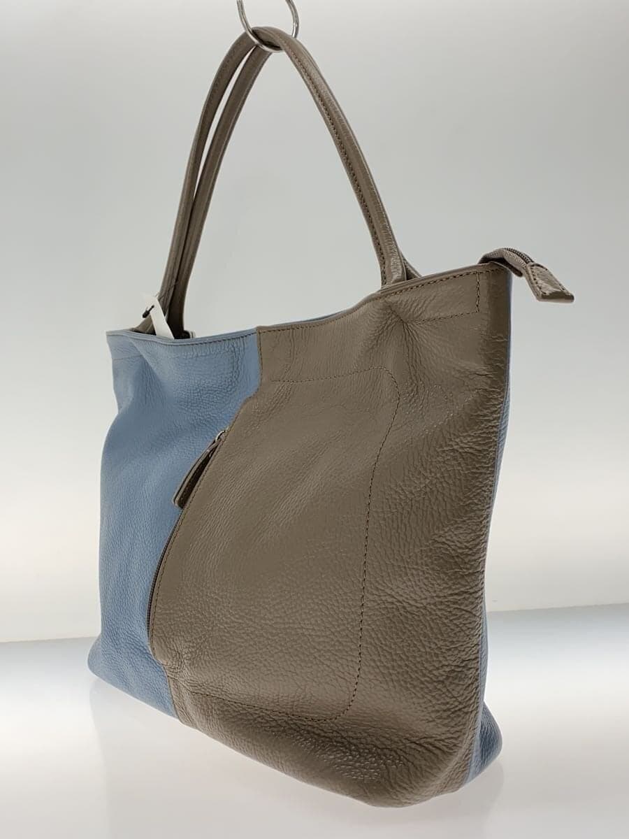 PAPILLONNER Tote Bag Leather BLU Solid 2