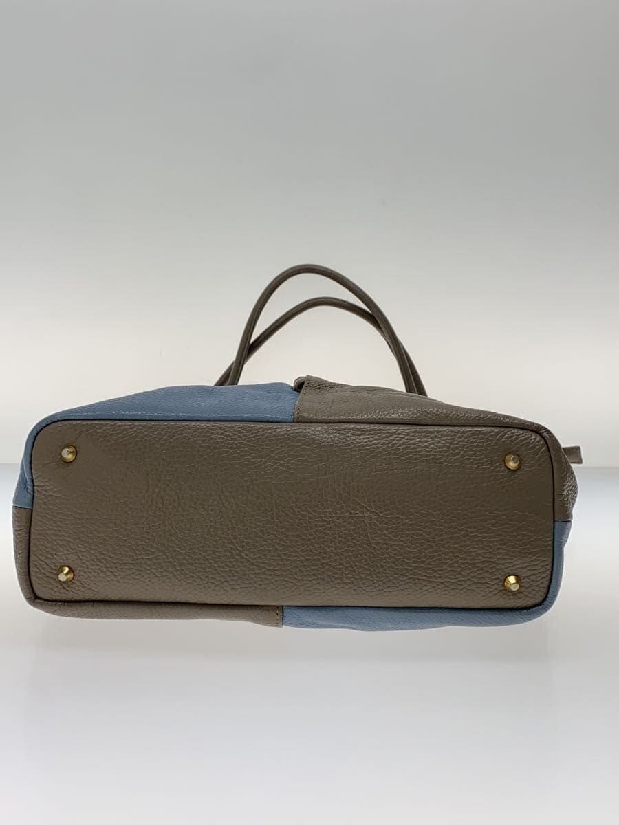 PAPILLONNER Tote Bag Leather BLU Solid 4