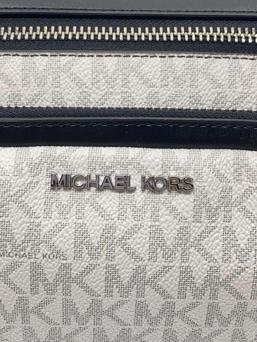 MICHAEL KORS Shoulder Bag Leather White All-over Print 5