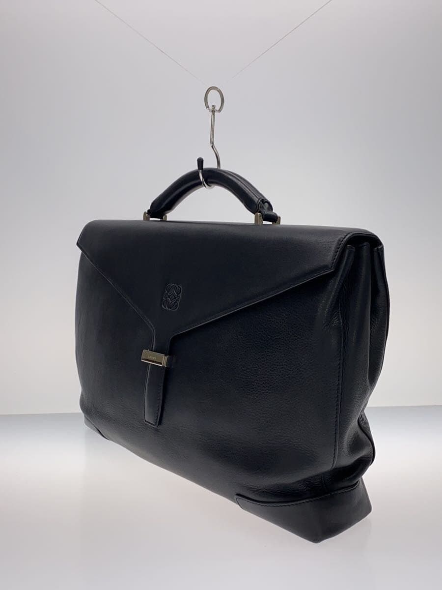 LOEWE Briefcase Leather Black Solid Color 2
