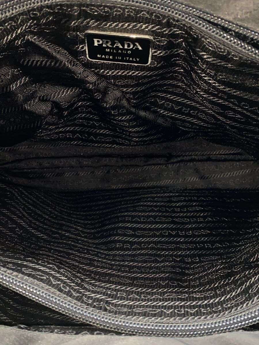 PRADA tote bag nylon black plain triangular logo with guarantee 6