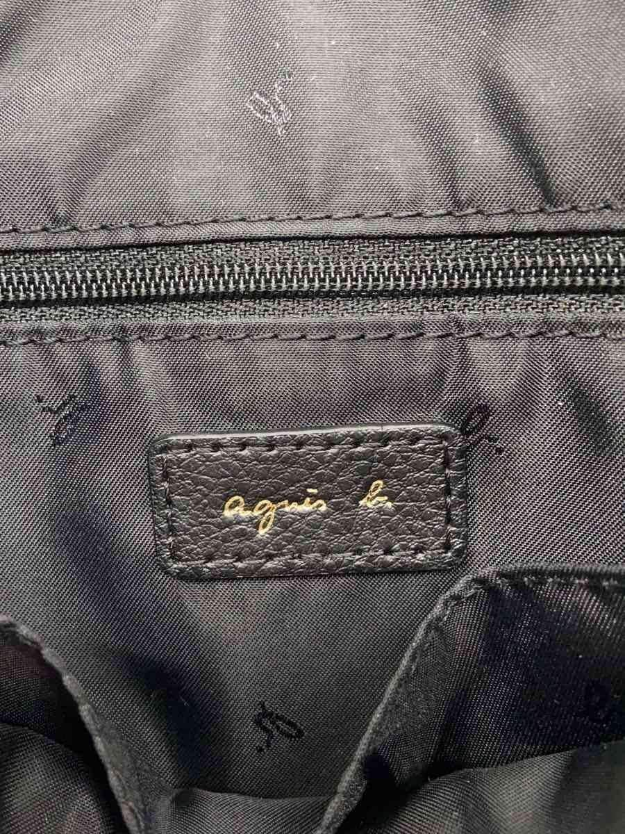 agnes b VOYAGE Sophie Shoulder Bag Leather Black Solid Color IS11-04 5