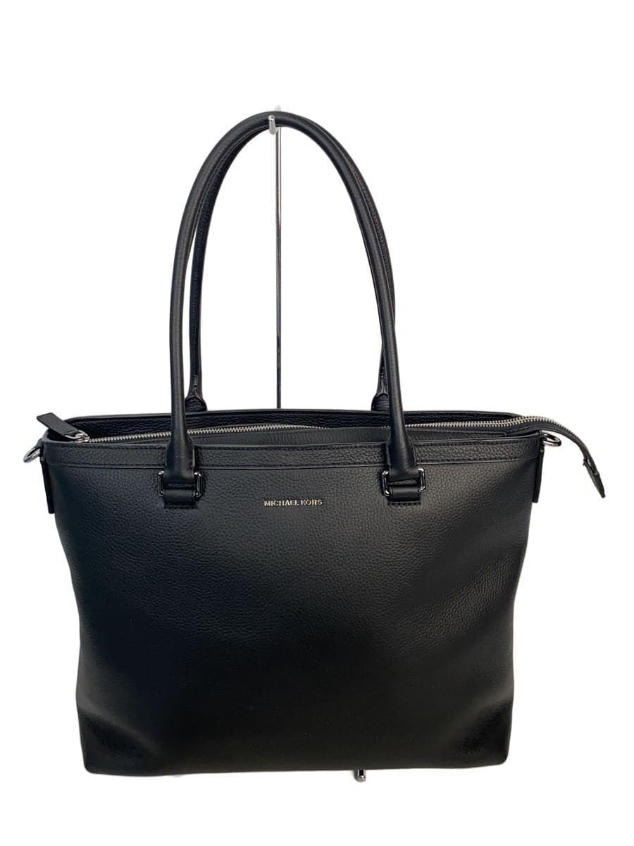 MICHAEL KORS tote bag leather BLK solid color