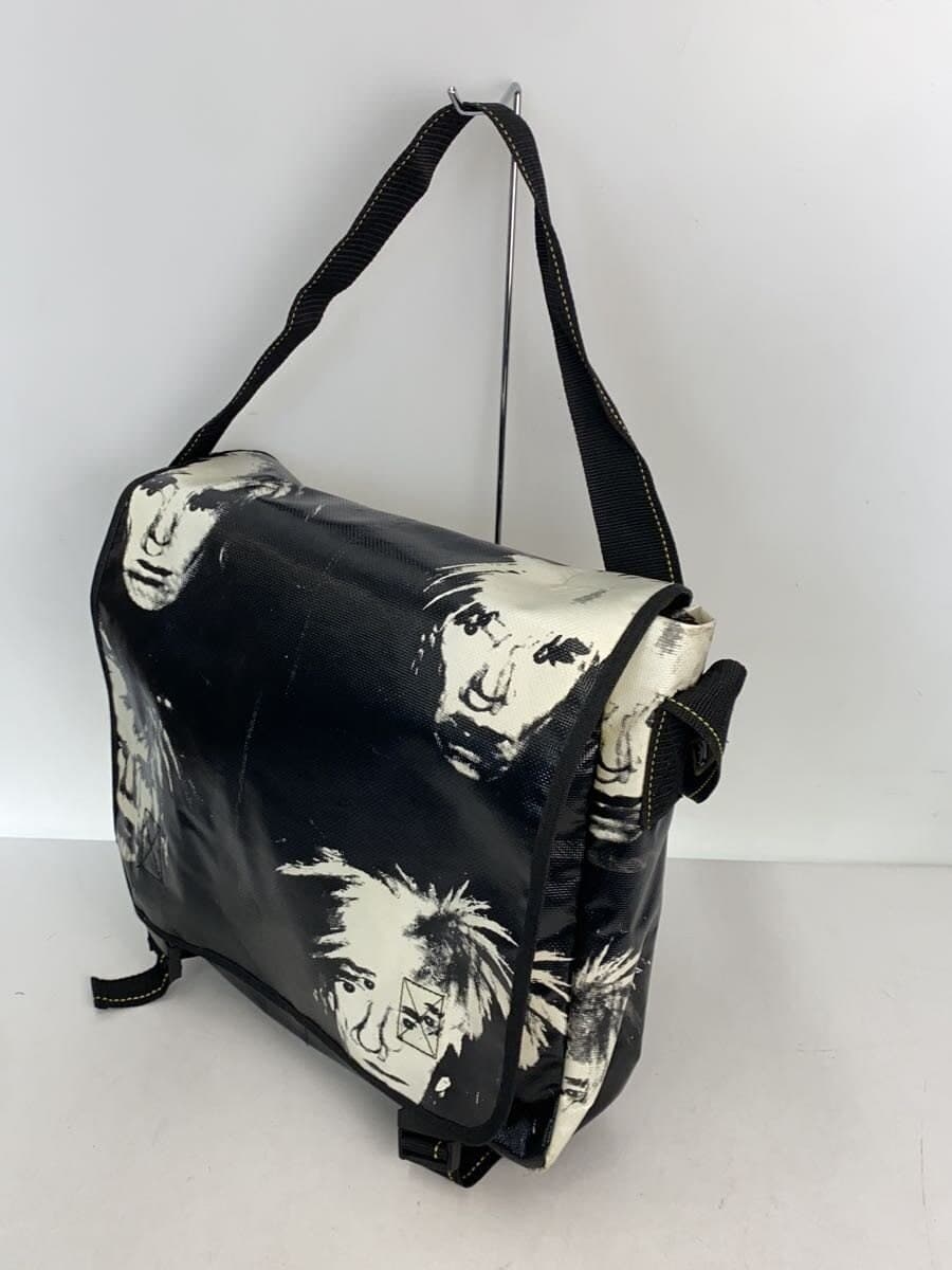 Andy Warhol Shoulder Bag PVC Black All-over Print Messenger Bag Shows signs of 2