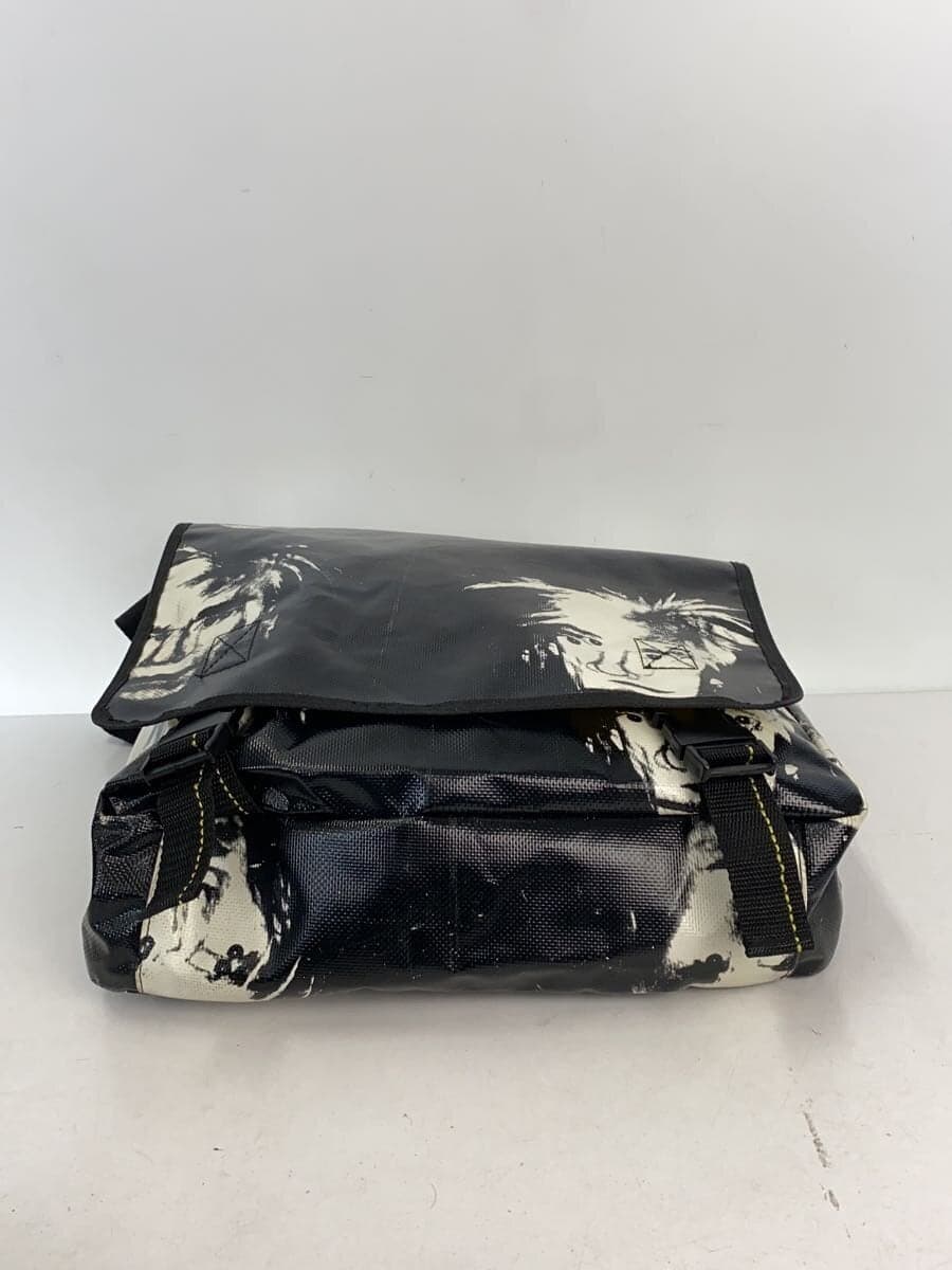 Andy Warhol Shoulder Bag PVC Black All-over Print Messenger Bag Shows signs of 4