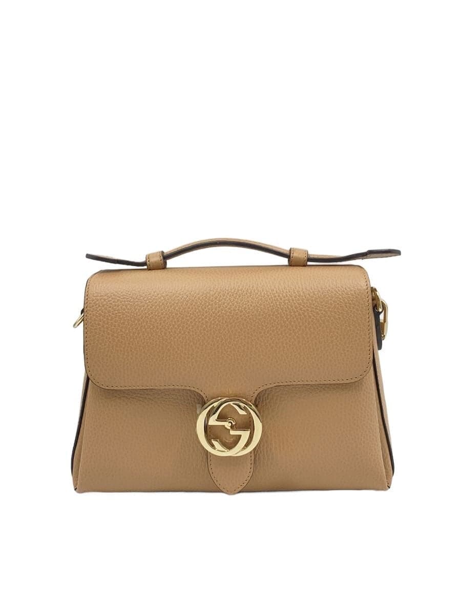 GUCCI Shoulder Bag_Interlocking G Leather BEG