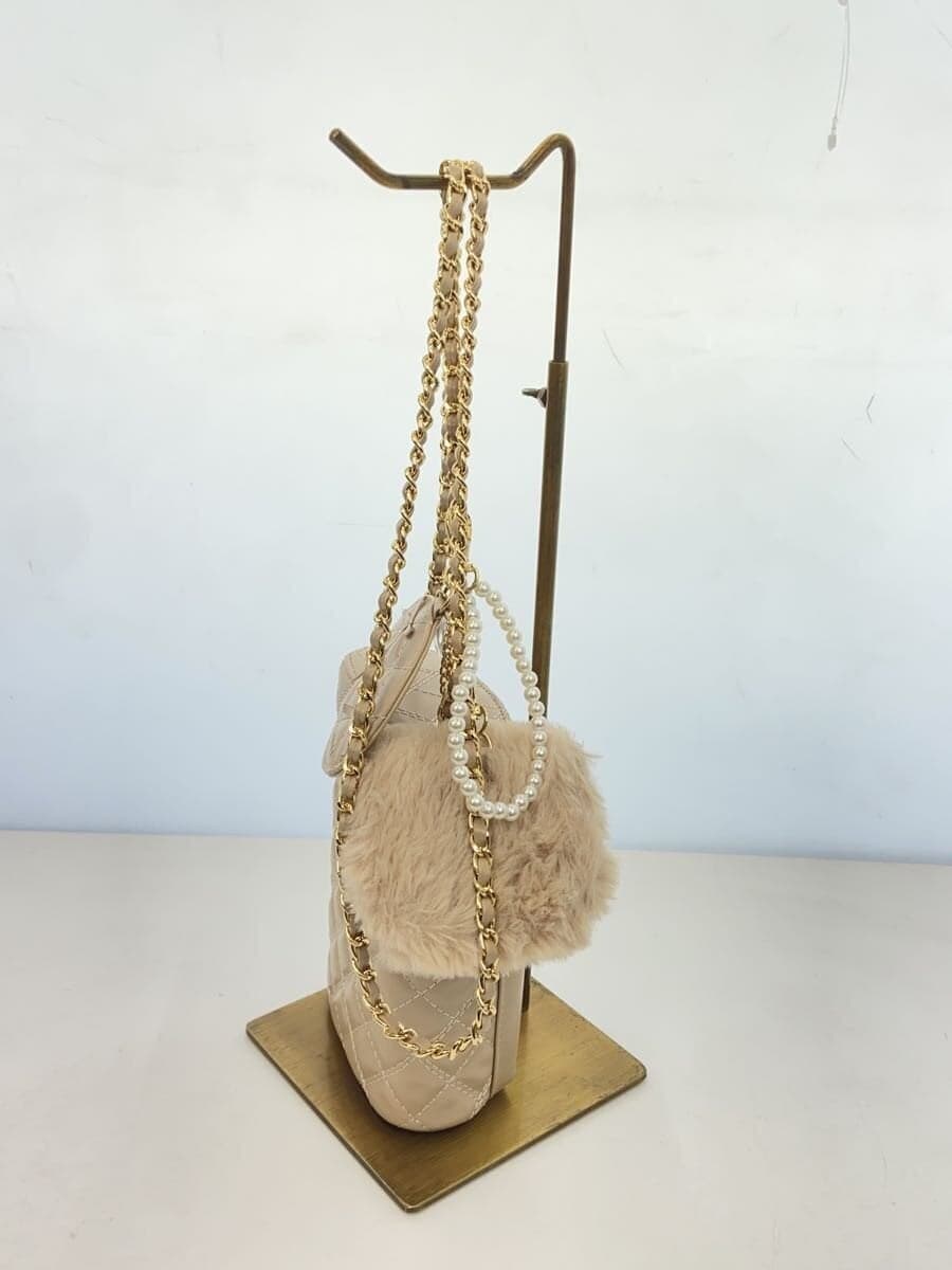 SNIDEL3 Set Vanity Shoulder Shoulder Bag Faux Leather BEG Solid 2