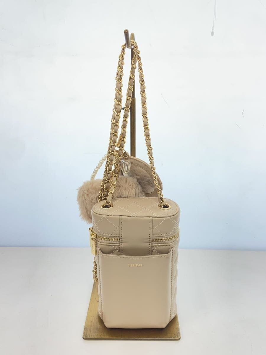 SNIDEL3 Set Vanity Shoulder Shoulder Bag Faux Leather BEG Solid 3