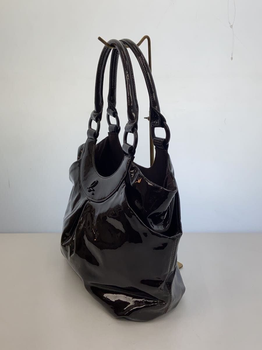 agnes b. Tote Bag Handbag Patent Leather BRW Solid 2