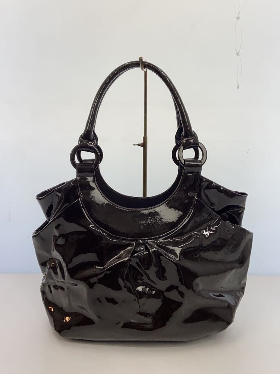 agnes b. Tote Bag Handbag Patent Leather BRW Solid 3