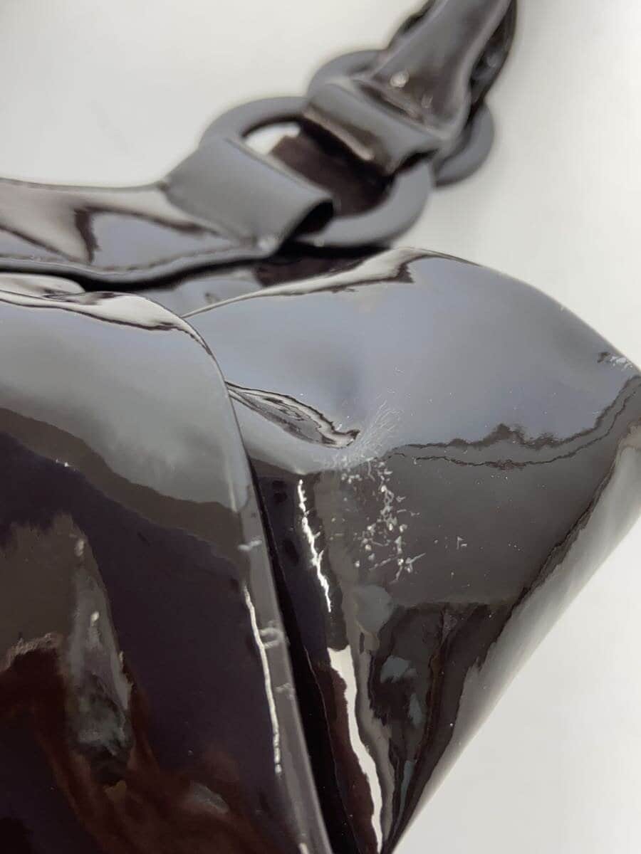 agnes b. Tote Bag Handbag Patent Leather BRW Solid 7