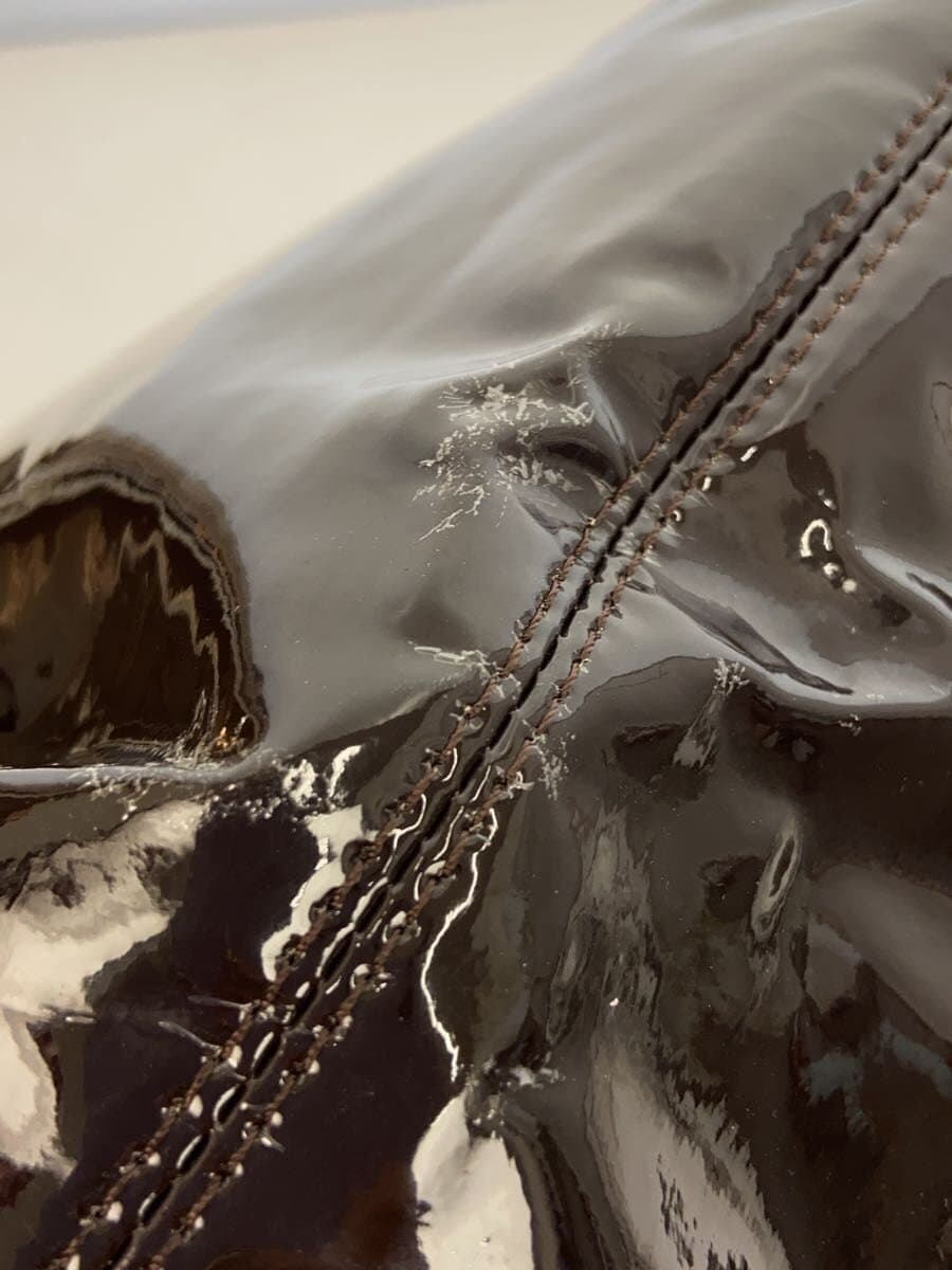 agnes b. Tote Bag Handbag Patent Leather BRW Solid 8