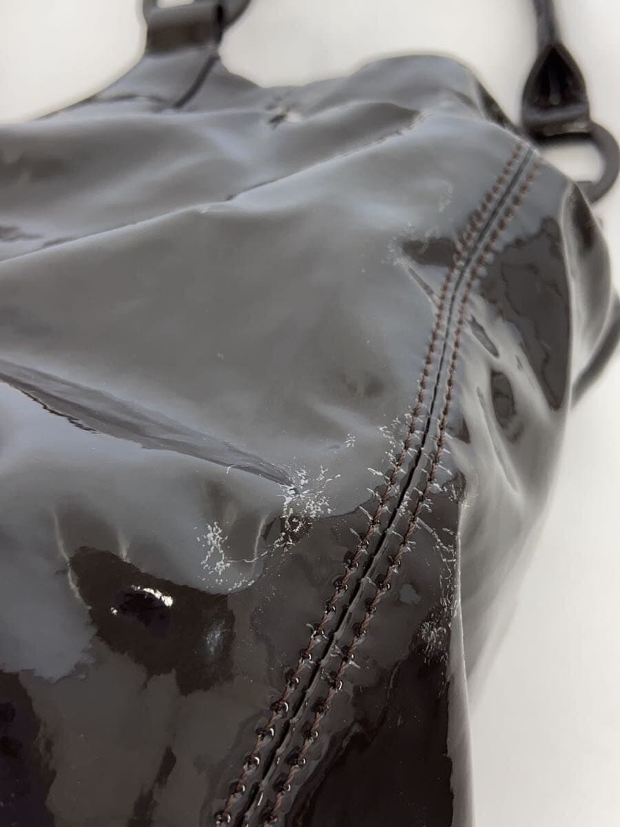 agnes b. Tote Bag Handbag Patent Leather BRW Solid 9