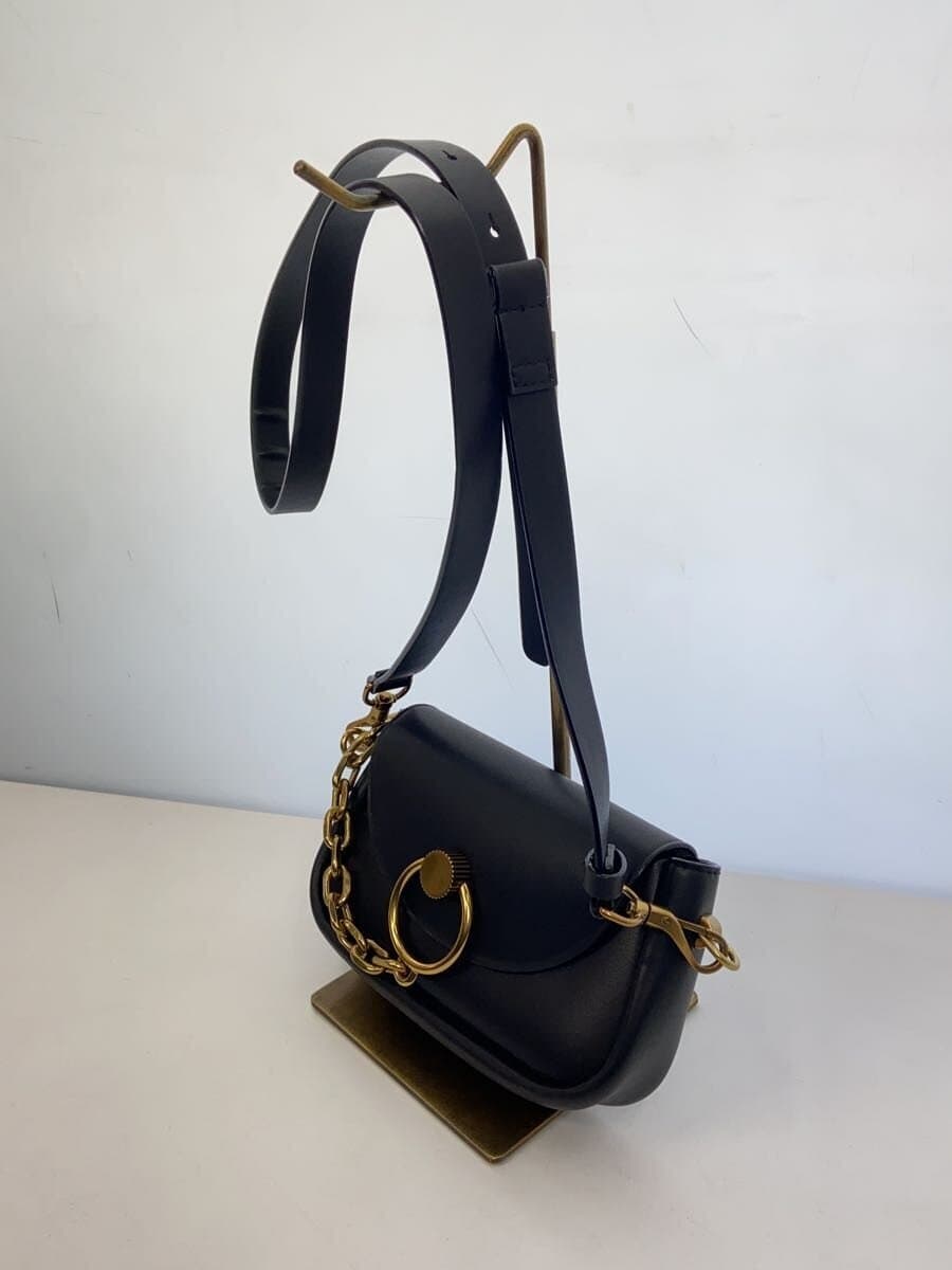 CHARLES&KEITH Chunky Chain Link Saddle Bag Shoulder Bag BLK Solid 2