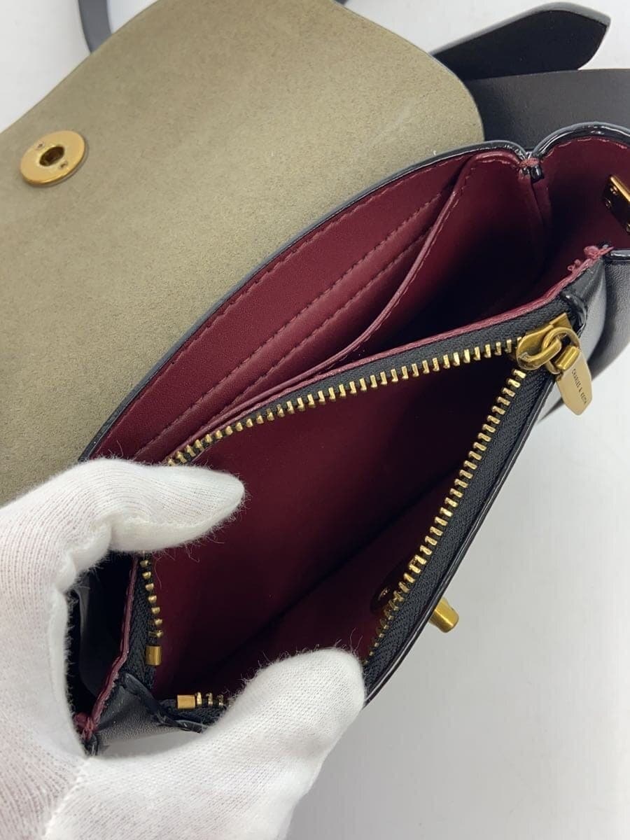 CHARLES&KEITH Chunky Chain Link Saddle Bag Shoulder Bag BLK Solid 6