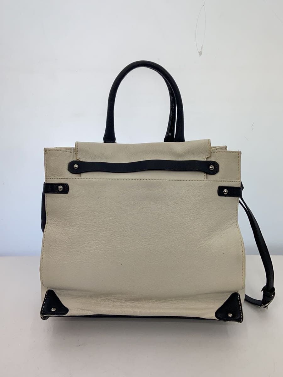 Potio R2-Way Handbag Tote Bag Leather WHT 3