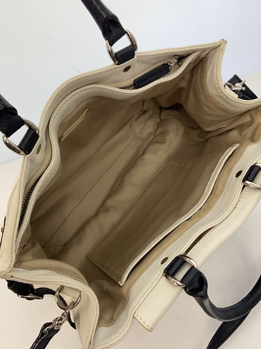 Potio R2-Way Handbag Tote Bag Leather WHT 6