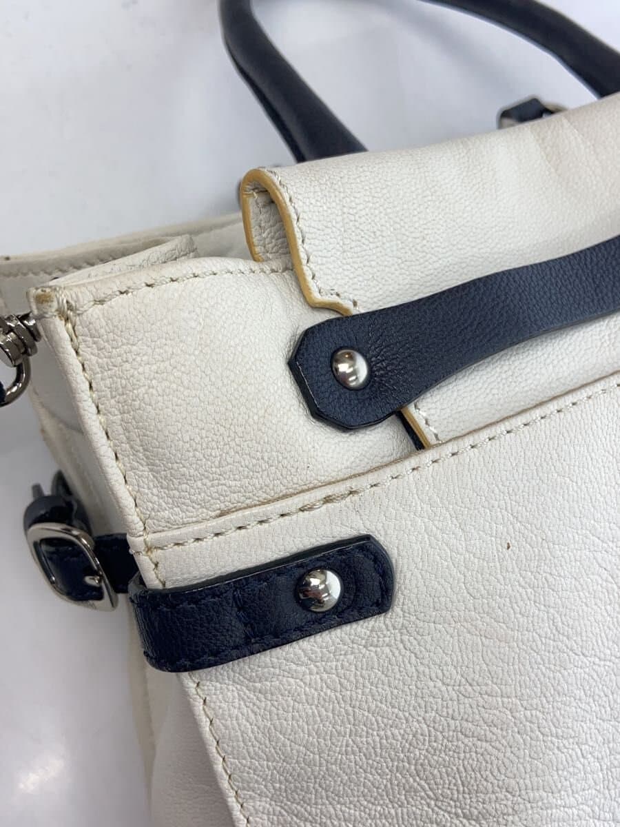 Potio R2-Way Handbag Tote Bag Leather WHT 9