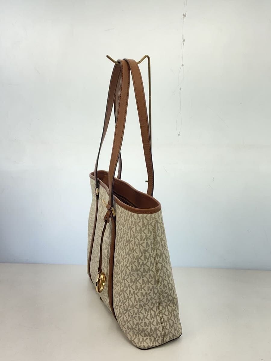 MICHAEL KORS Tote Bag Shoulder Bag Leather WHT All Over Pattern IM-2001 2