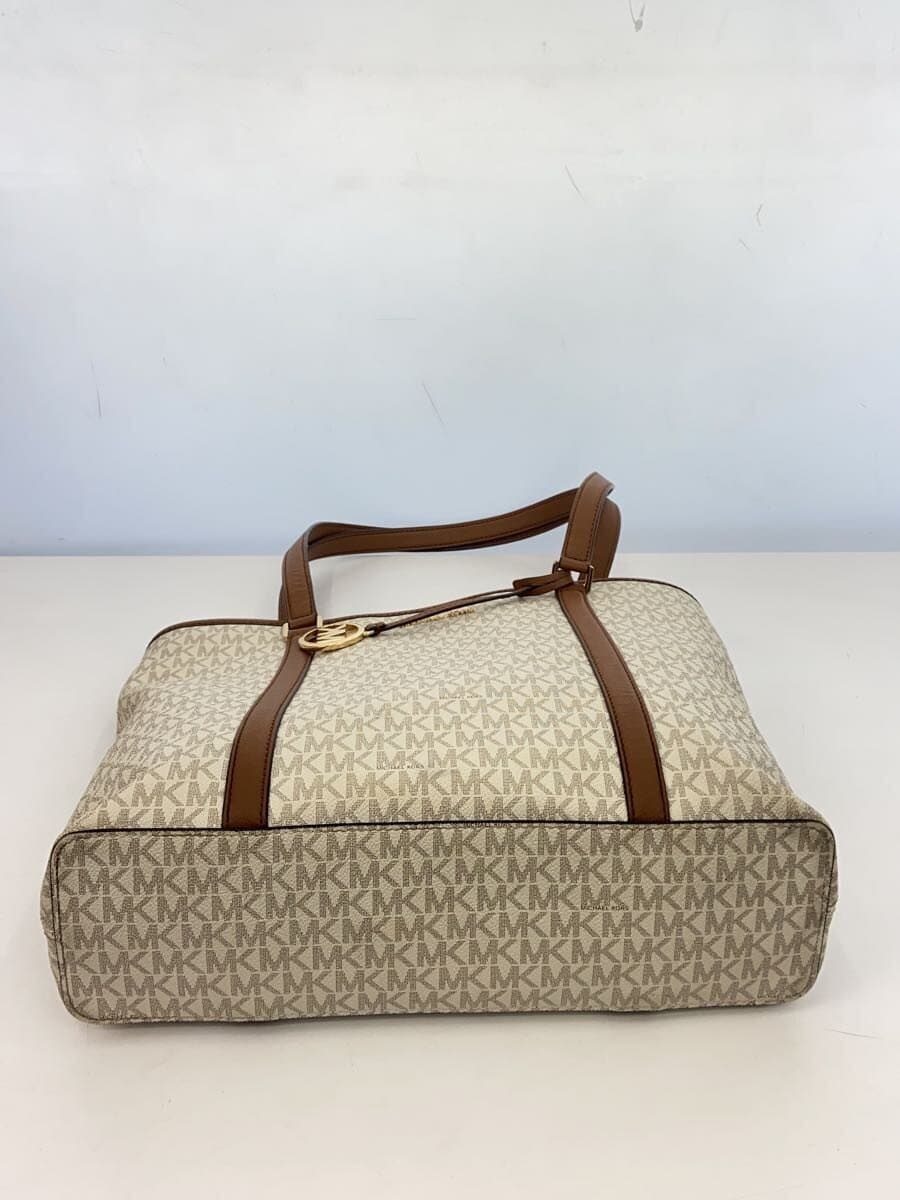 MICHAEL KORS Tote Bag Shoulder Bag Leather WHT All Over Pattern IM-2001 4