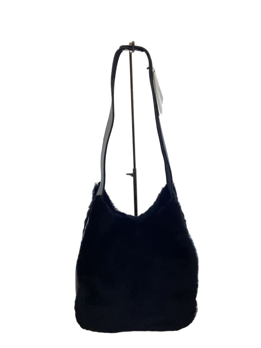 nouer Fur Bag Shoulder Bag Leather Lamb Fur BLK Solid VA04