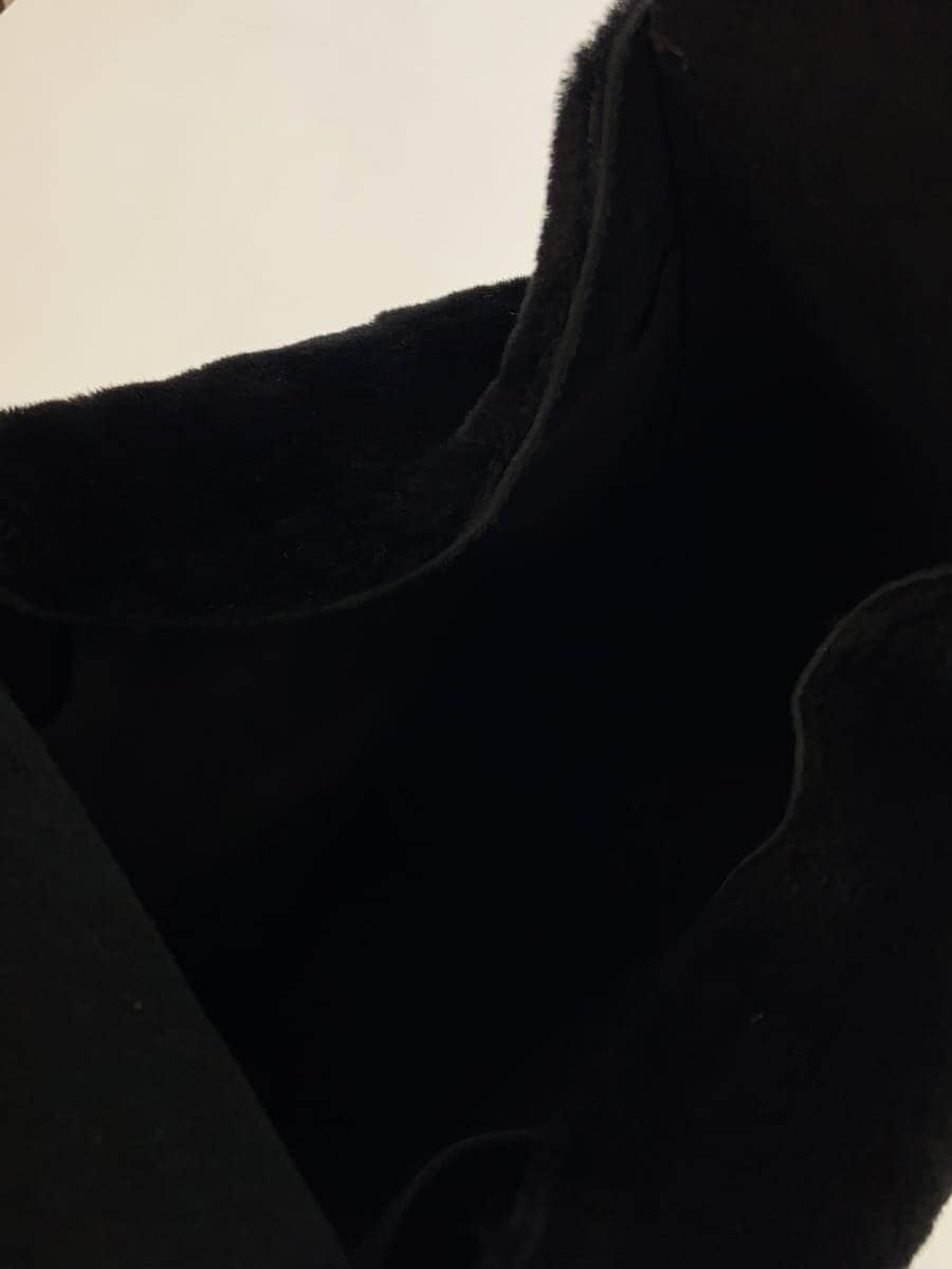 nouer Fur Bag Shoulder Bag Leather Lamb Fur BLK Solid VA04 6