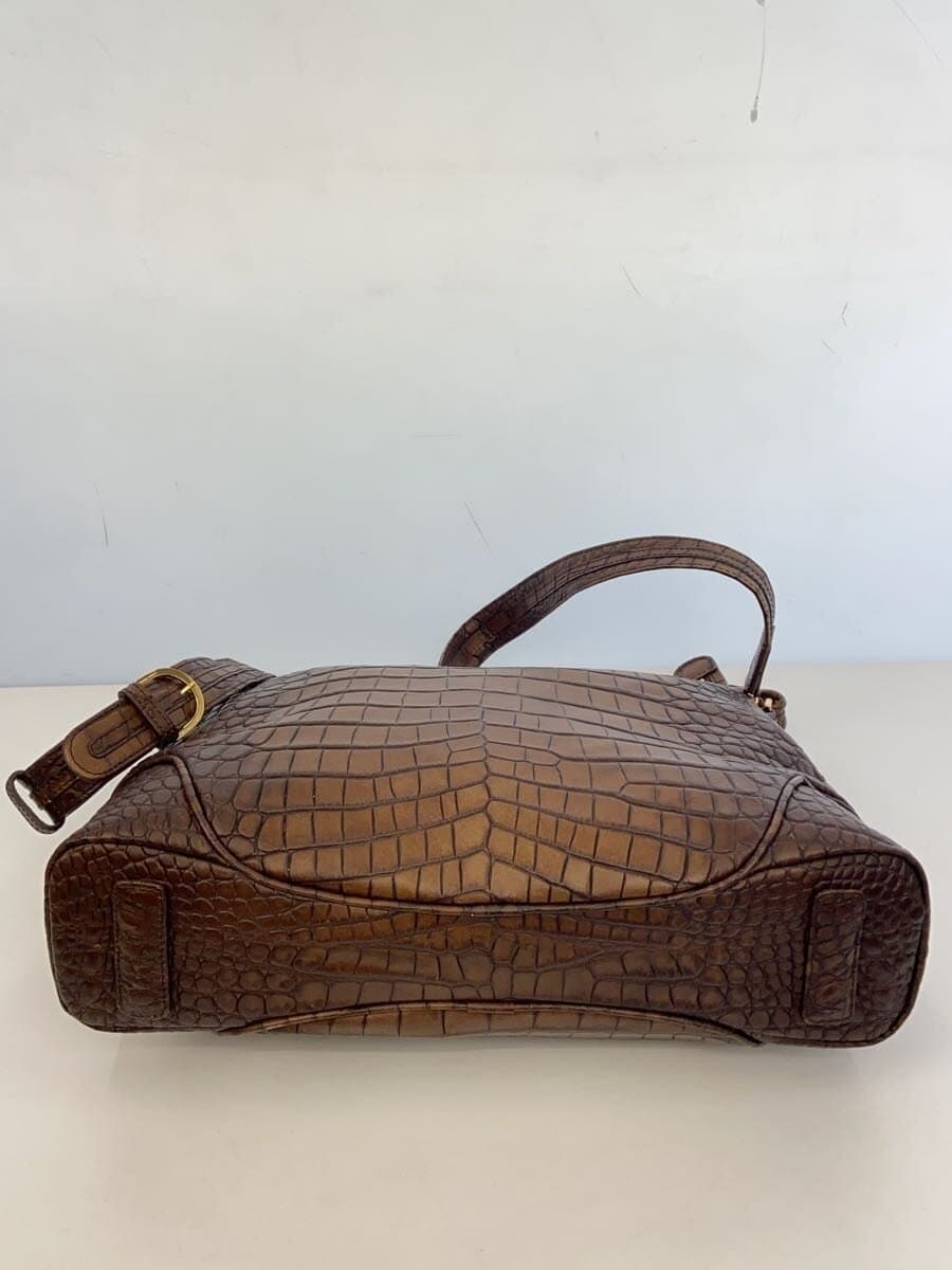 CROCOLUX Embossed 2-Way Shoulder Bag BRW Solid 4