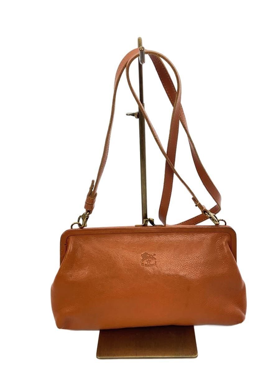 IL BISONTE clasp bag shoulder bag leather BRW plain