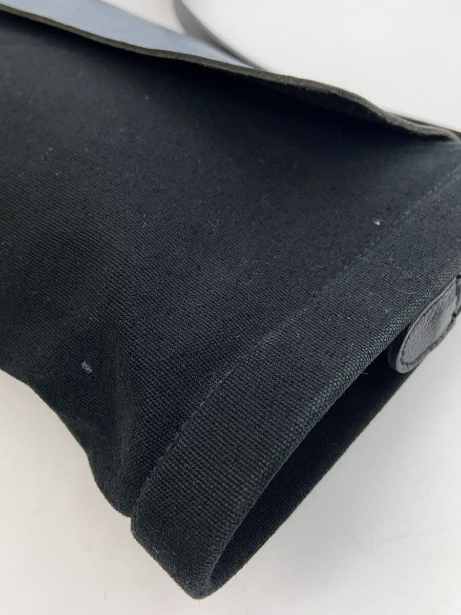 IL BISONTE Shoulder Bag Canvas Leather BLK Solid Color 8
