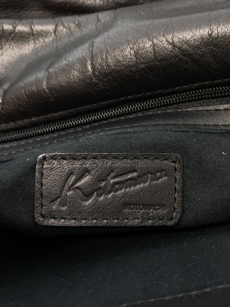 Kitamura Handbag Leather BLK Solid Misshapen 5