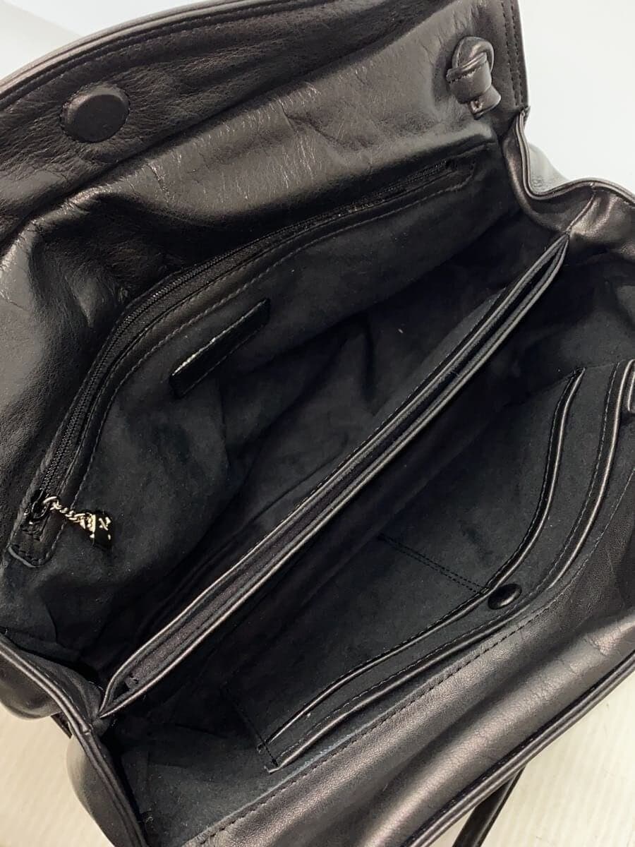 Kitamura Handbag Leather BLK Solid Misshapen 6