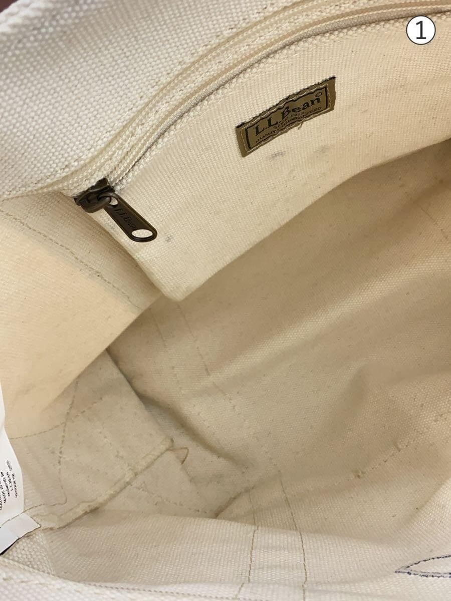 L.L.Bean Tote Bag Canvas WHT 8
