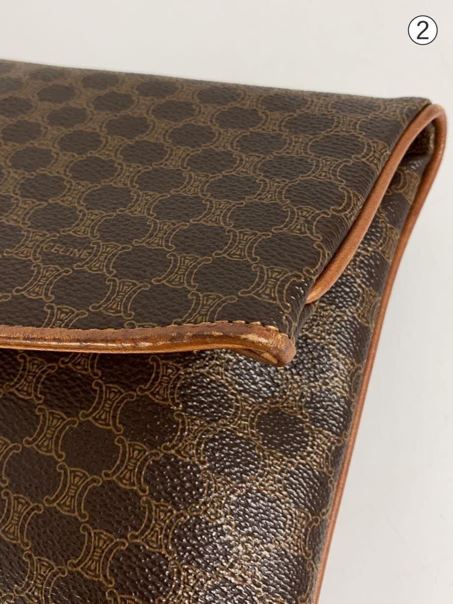 CELINE Clutch Bag Leather Brown All-over Print M08 Macadam Print 8