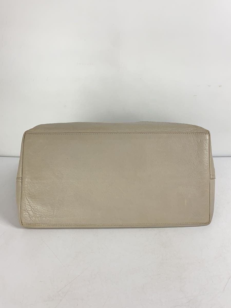 MARGARET HOWELL Tote Bag Leather Gray Solid 4