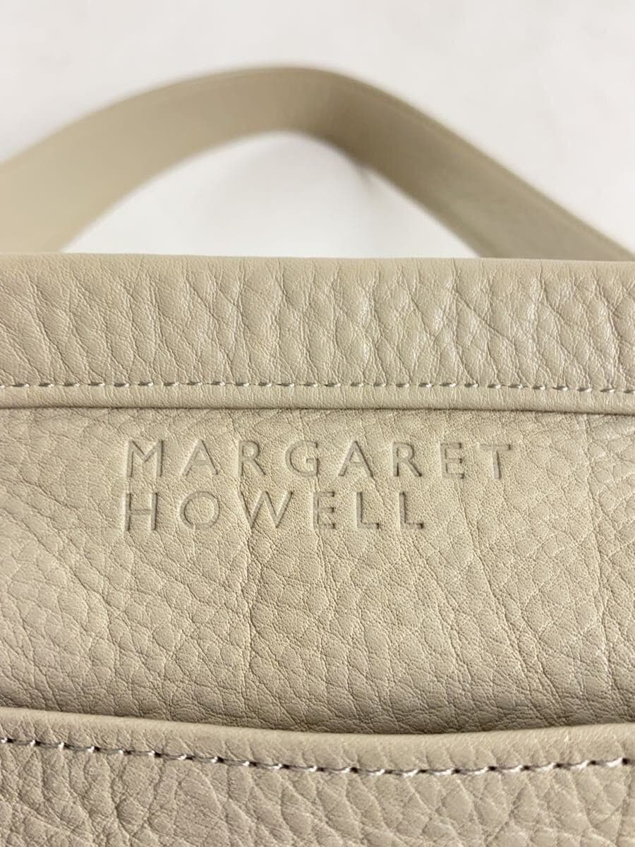 MARGARET HOWELL Tote Bag Leather Gray Solid 5