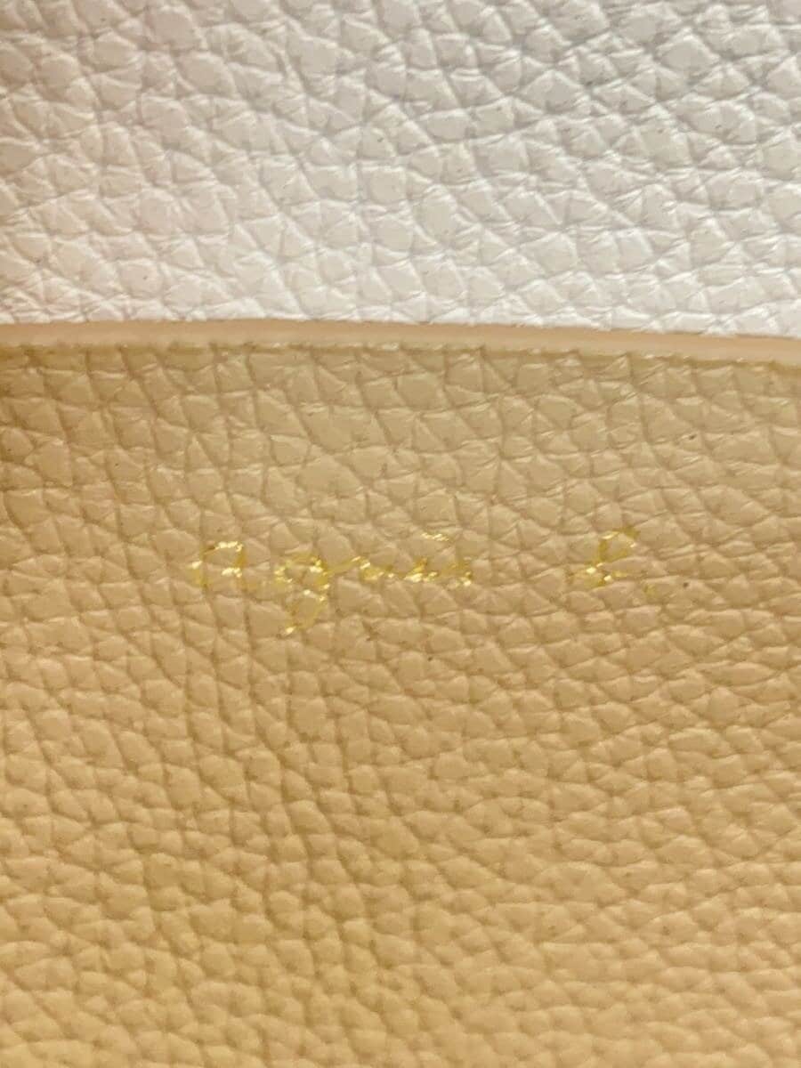 agnes b. Shoulder Bag Leather BEG Plain PAS13-05 5