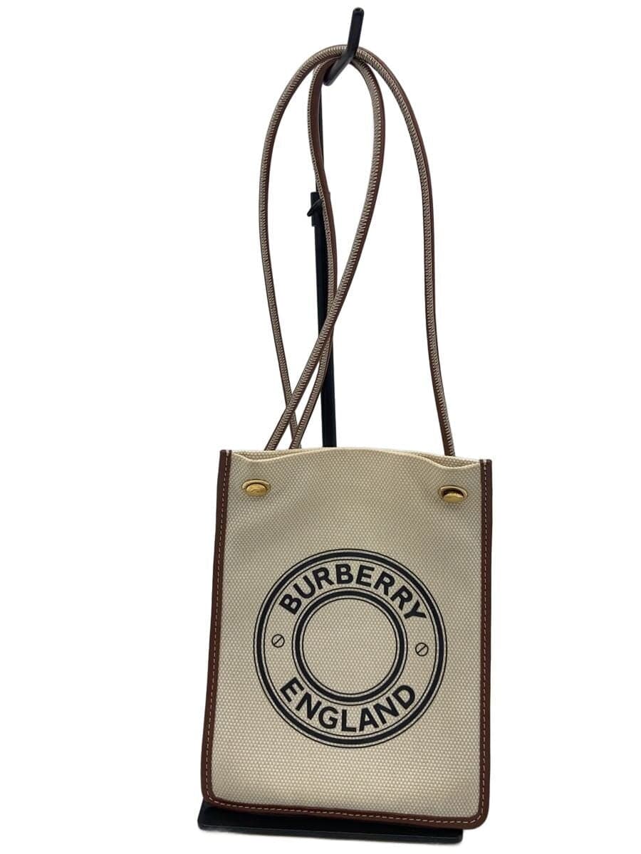 BURBERRY LONDON Small Logo Graphic Cotton Shoulder Shoulder Bag Canvas BRW Solid