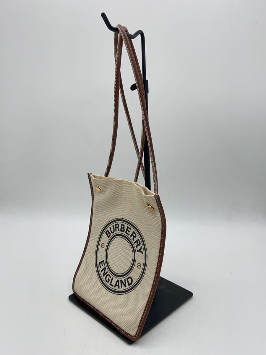 BURBERRY LONDON Small Logo Graphic Cotton Shoulder Shoulder Bag Canvas BRW Solid 2
