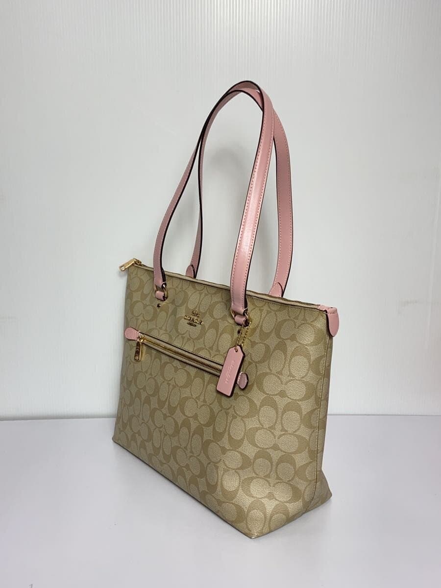 COACH Gallery Tote Signature Pink Leather PVC PNK Allover Pattern 79609 2