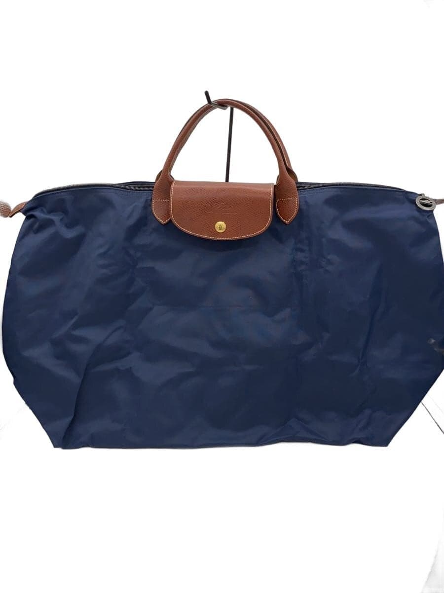 LONGCHAMP tote bag nylon navy solid color