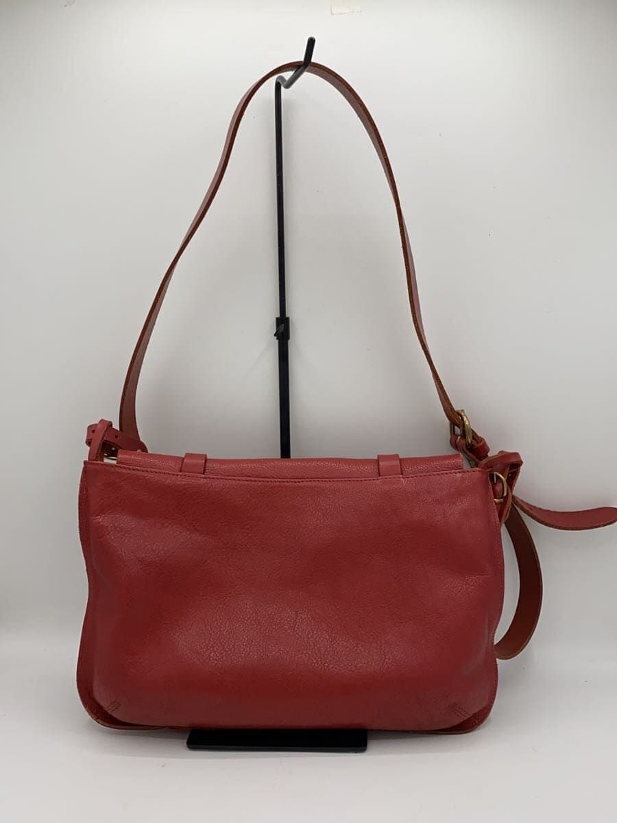 IL BISONTE Shoulder Bag Cowhide RED Solid 3