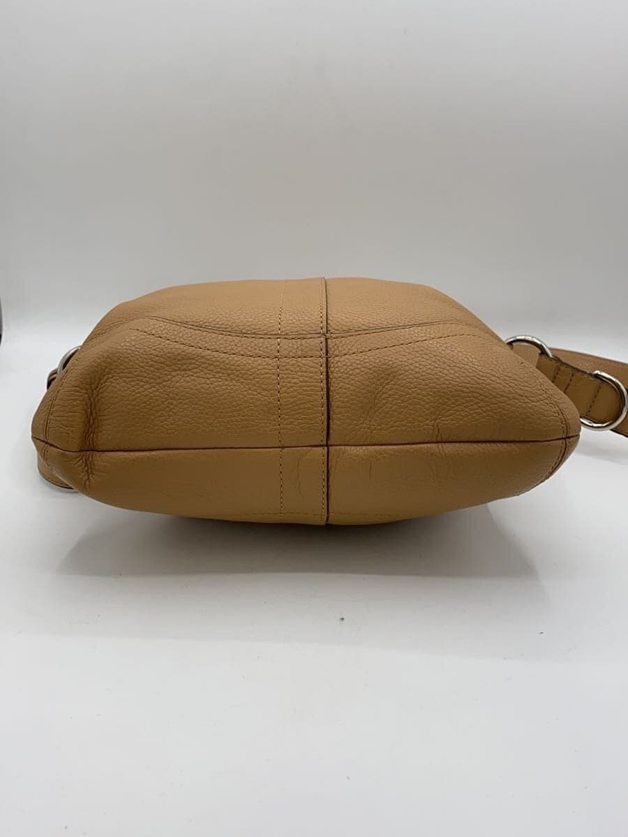 COACH Shoulder Bag Leather BEG Solid 4