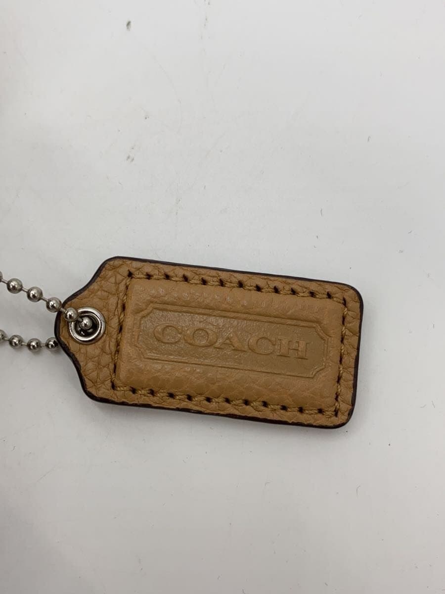 COACH Shoulder Bag Leather BEG Solid 5