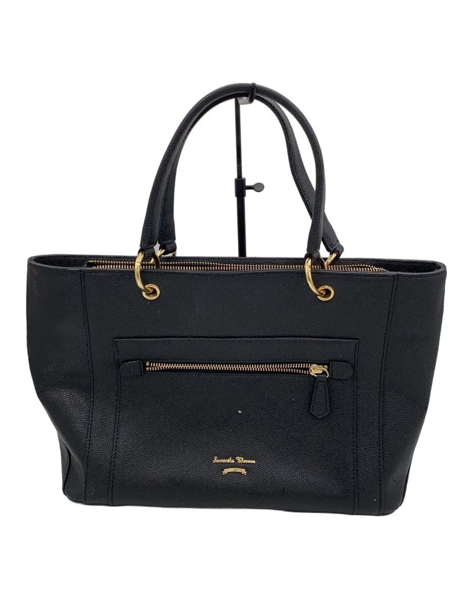 Samantha Thavasa tote bag leather black plain