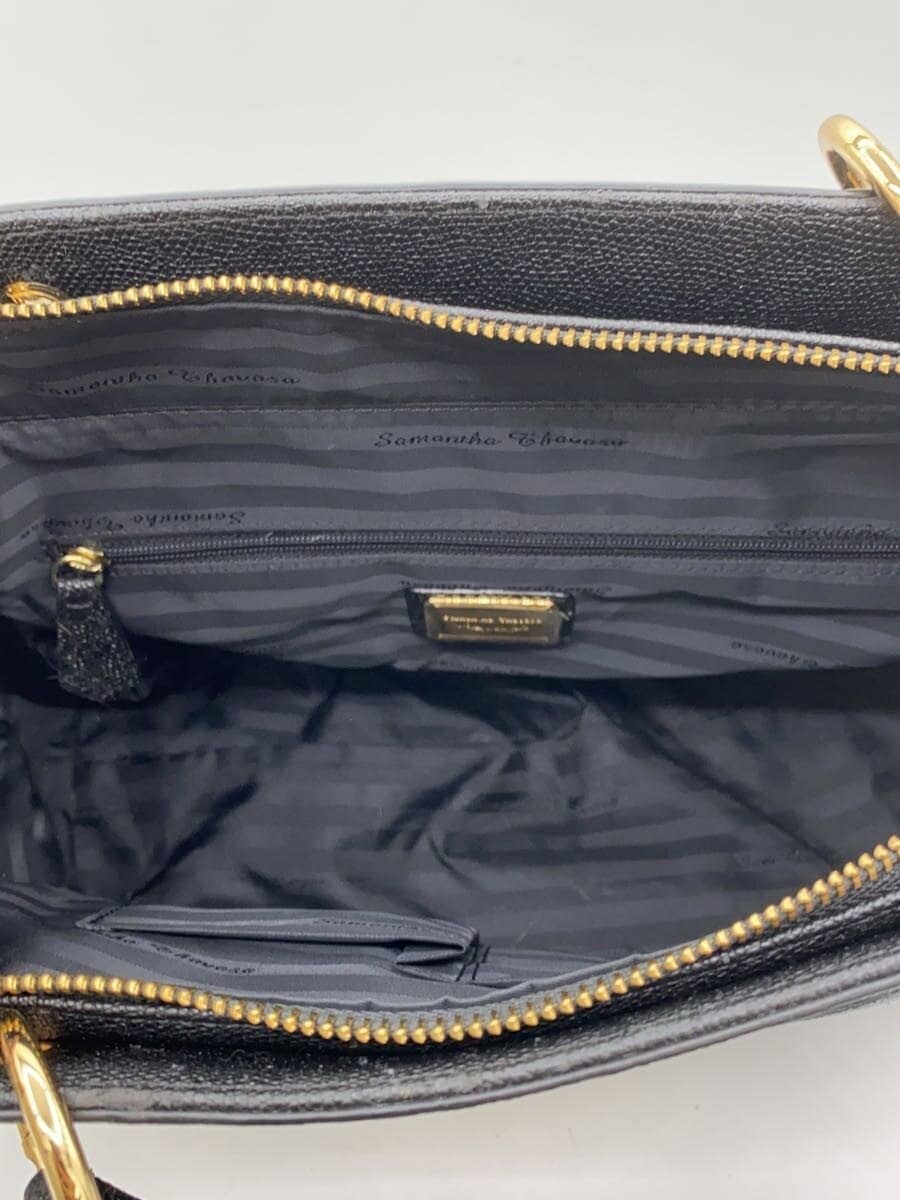 Samantha Thavasa tote bag leather black plain 6