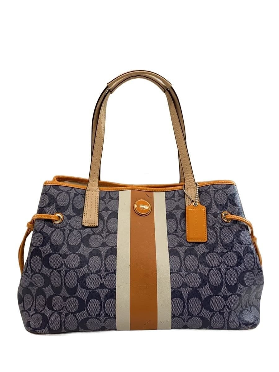 COACH Tote Bag Canvas NVY All Over Pattern F22908