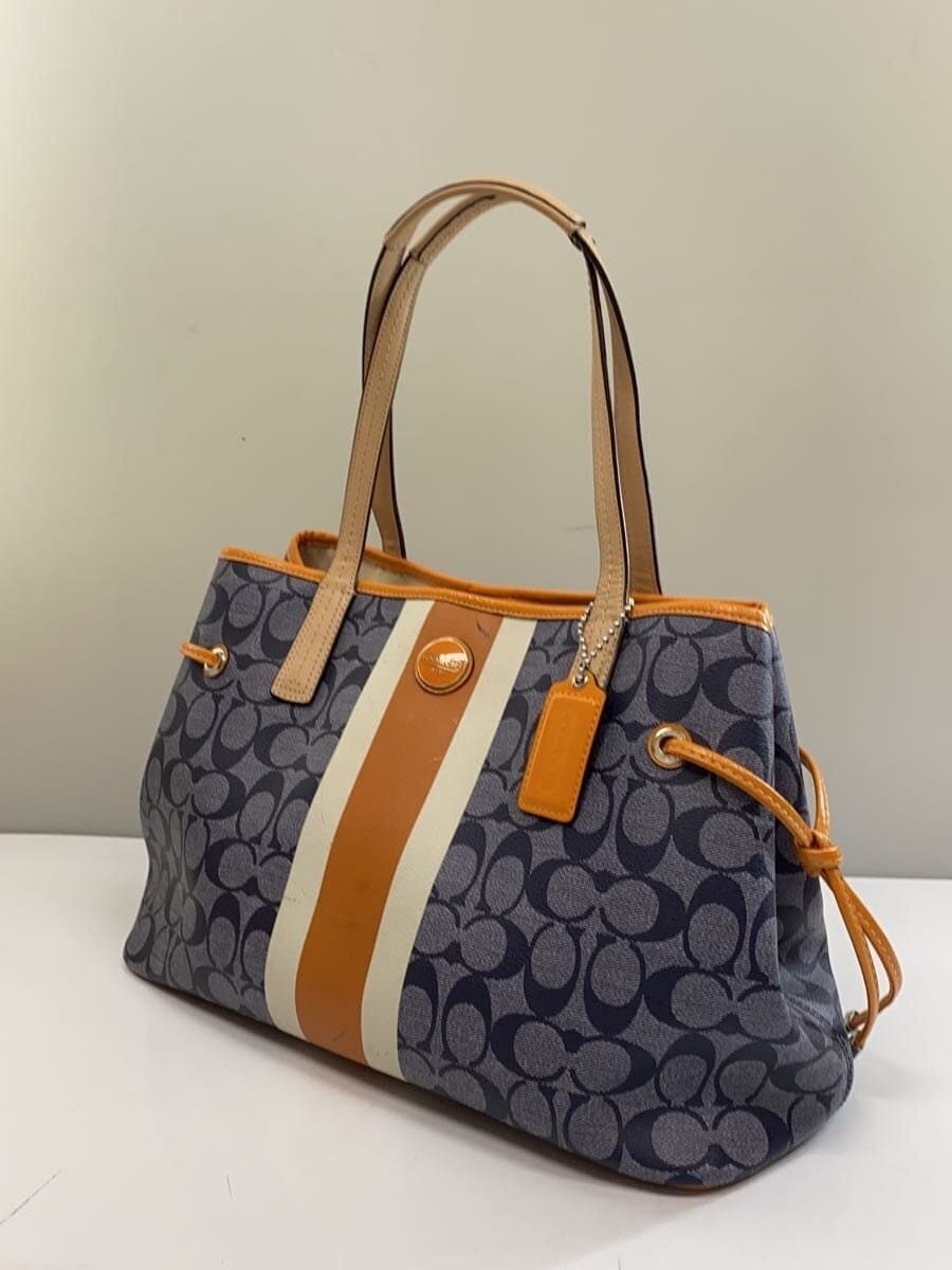 COACH Tote Bag Canvas NVY All Over Pattern F22908 2