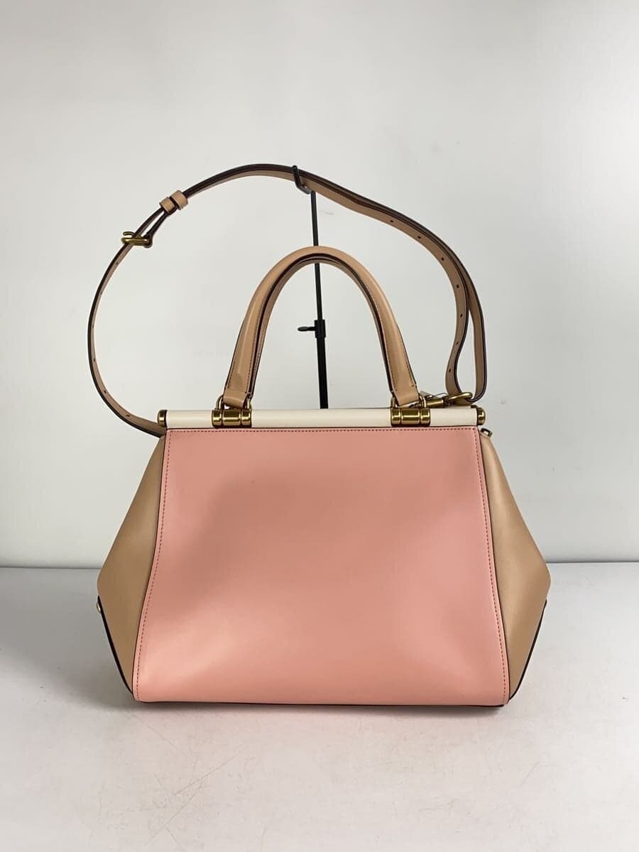 COACH2-Way Handbag Leather Pink 26831 3